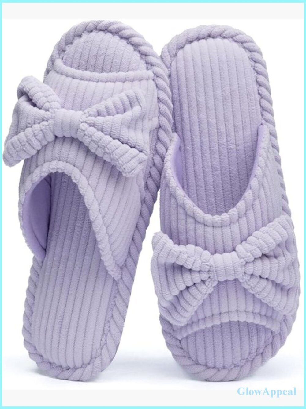 Women's Bow Open Toe Slippers Memory Foam Anti-Skid Sole Indoor Outdoor Slides